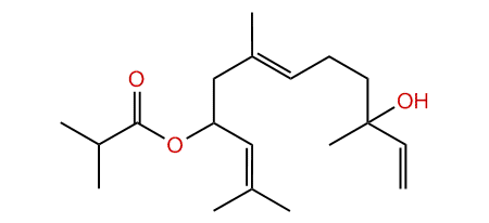 (E)-3-Hydroxyfarnesa-1,6,10-trien-9-yl isobutyrate